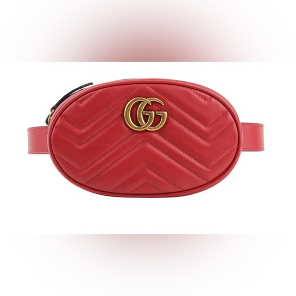 Brabd new Gucci Red Quilted Belt Bag size 65 comes with box and dustbag - Picture 1 of 7